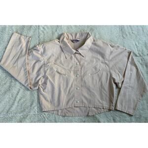 VTG Maroon Bells Womens Pink Pearl Snap Western Rodeo Cowgirl Shirt Shoulderpads